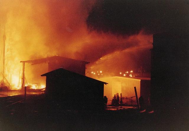 Hutton & Johnson lumber Yard fire February 1980